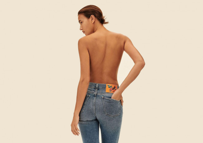 Обои картинки фото девушки, irina shayk, модель, спина, джинсы