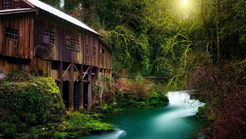 Картинка cedar+creek+grist+mill +washington разное мельницы cedar creek grist mill washington