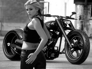 обоя мотоциклы, мото, девушкой