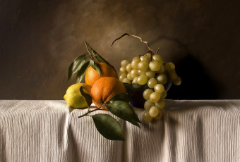 обоя еда, фрукты, ягоды, лимон, апельсин, виноград