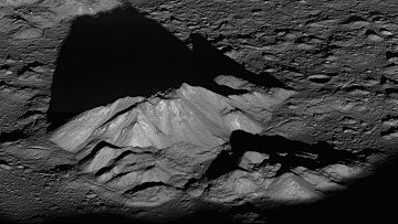 Картинка инопланетная гора космос кометы метеориты планета поверхность горы тень