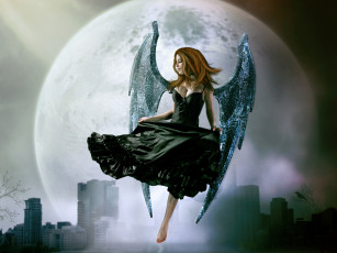 Картинка фэнтези ангелы платье крылья