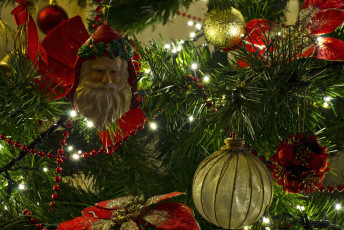 Картинка праздничные Ёлки елка дед мороз шарики