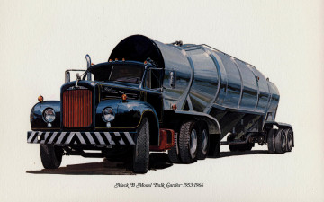 Картинка mack автомобили рисованные paint classic print truck wallpaper