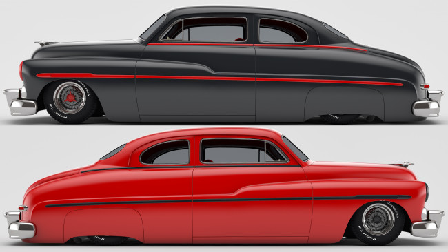 Обои картинки фото автомобили, 3д, 1950, mercury, coupe