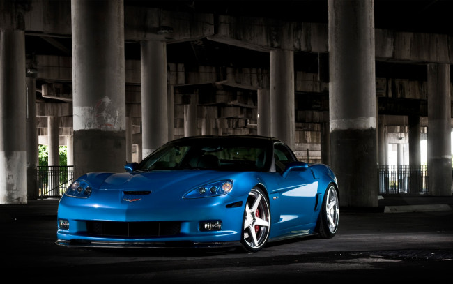Обои картинки фото автомобили, corvette, blue, chevrolet