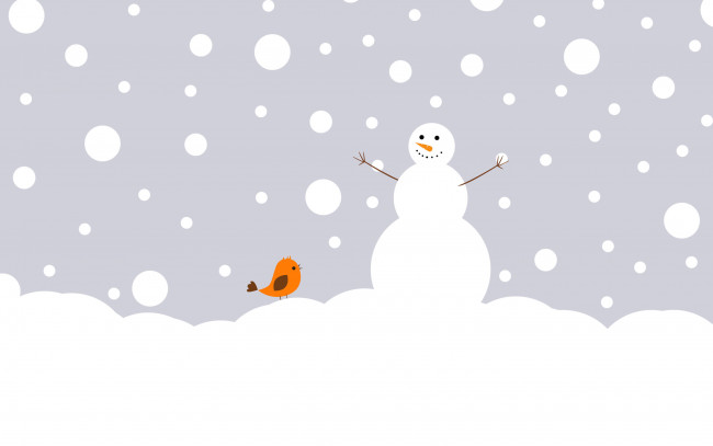 Обои картинки фото праздничные, векторная графика , новый год, снеговик