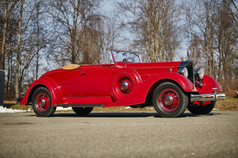 Картинка автомобили классика 1934 г красный roadster 1101-719 coupe eight packard