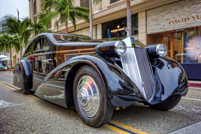 Обои картинки фото 1925 rolls-royce phantom i aerodynamic coupe, автомобили, выставки и уличные фото, выставка, автошоу