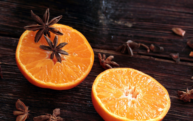 Обои картинки фото еда, цитрусы, апельсин, бадьян