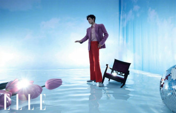обоя мужчины, xiao zhan, пиджак, кресло, лед, цветы, шар