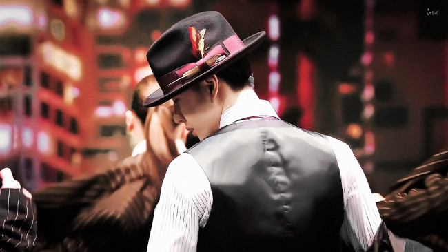 Обои картинки фото мужчины, wang yi bo, певец, танцор, шляпа, костюм