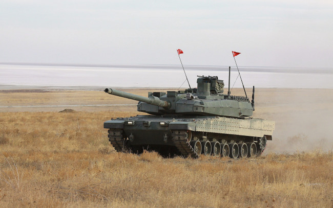 Обои картинки фото техника, военная техника, altay, основной, боевой, танк, флаг, турции, современная, бронетехника, турецкая, армия