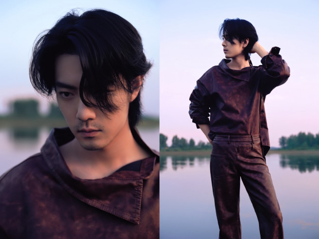 Обои картинки фото мужчины, xiao zhan, актер, костюм, озеро
