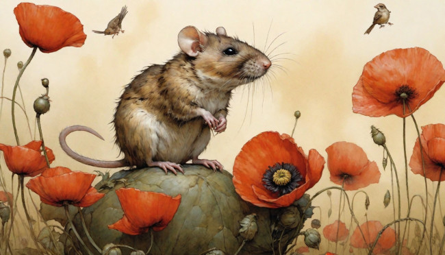 Обои картинки фото рисованное, животные,  мыши,  крысы, нейросети, графика, нейроарт, ai, art, нейронные, сети, рисунки, нейро, искусство