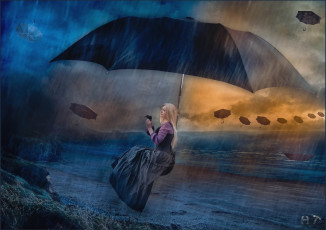 Картинка фэнтези девушки зонты девушка