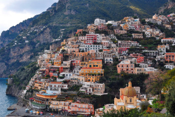 Картинка positano+италия города амальфийское+и+лигурийское+побережье+ италия побережье дома
