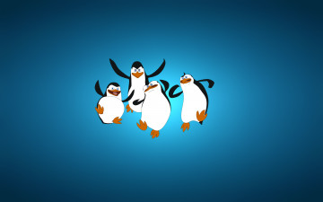 Картинка мадагаскар рисованные минимализм синий фон the penguins of madagascar пингвины из мадагаскара