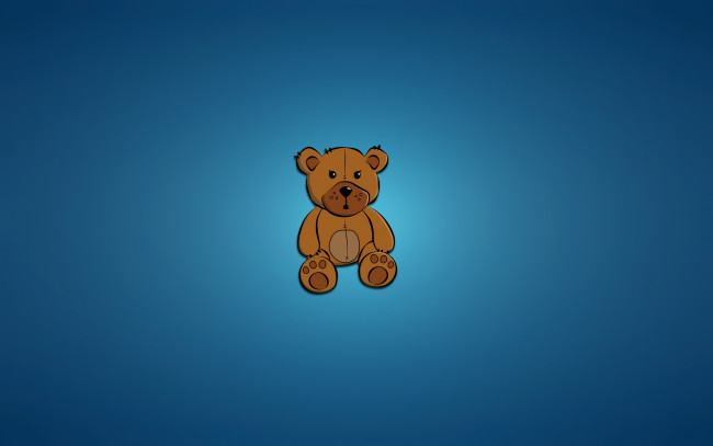Обои картинки фото медведь, рисованные, минимализм, синий, фон, сидит, мишка
