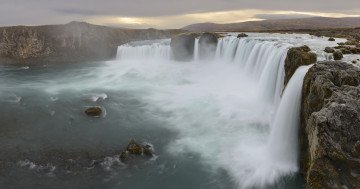 Картинка природа водопады поток скала
