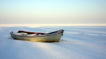 Картинка корабли лодки +шлюпки лодка снег зима