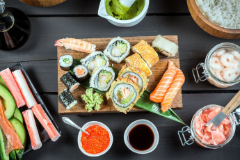 Картинка еда рыба +морепродукты +суши +роллы икра кухня суши роллы японская креветки