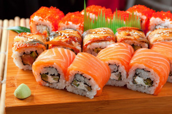 Картинка еда рыба +морепродукты +суши +роллы роллы кухня японская икра