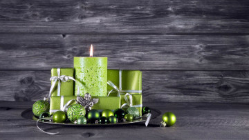Картинка праздничные -+разное+ новый+год шары свеча подарки