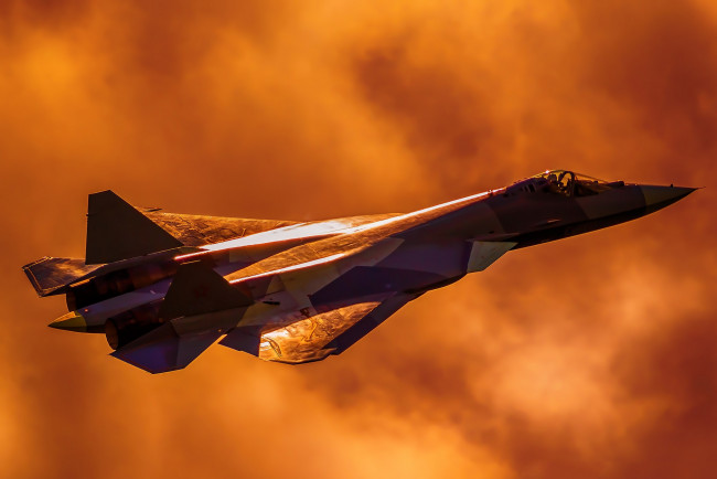 Обои картинки фото su-57, авиация, боевые самолёты, россия, ввс, истребитель пятого поколения, окб сухого, пак фа