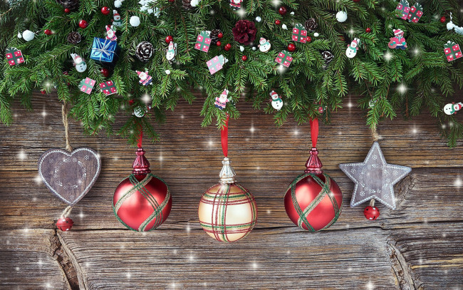 Обои картинки фото праздничные, ёлки, шарики, снеговики, елка, звезда, сердце