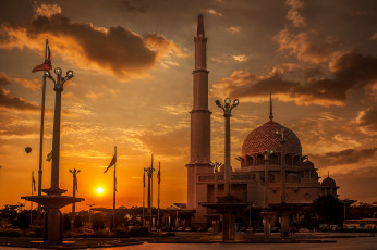 Картинка putra+mosque +putrajaya +malaysia города -+мечети +медресе мечеть религия ислам