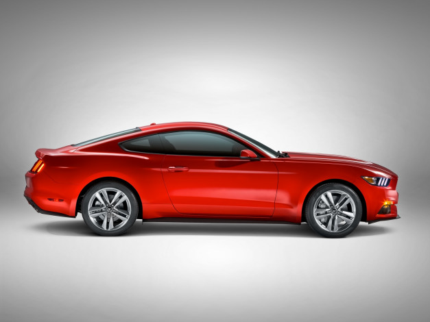 Обои картинки фото автомобили, mustang, coupe, 2014г, красный