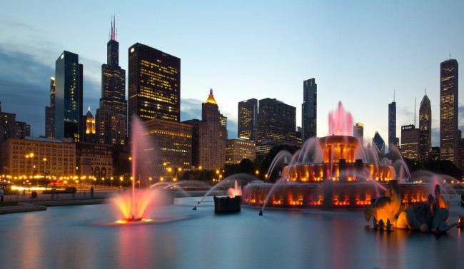 Обои картинки фото chicago, города, Чикаго , сша, небоскребы, иллинойс, Чикаго, illinois, chicago's, buckingham, fountain