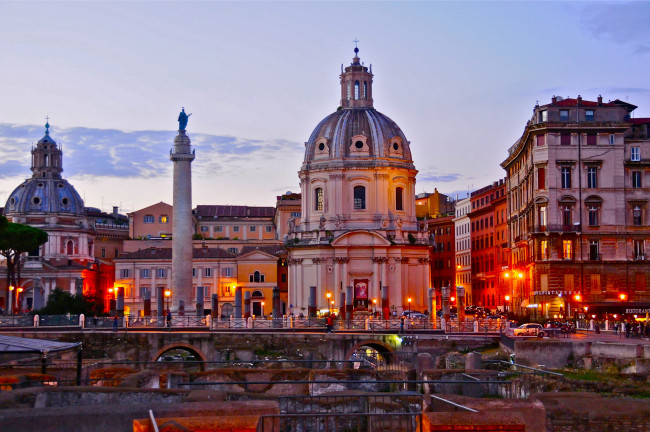 Обои картинки фото города, рим,  ватикан , италия, колонна, церковь, закат, небо