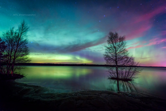 Обои картинки фото природа, северное сияние, небо, ночь