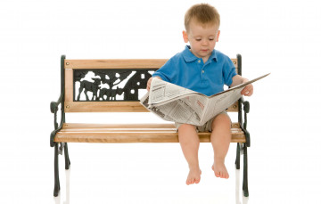 Картинка разное дети мальчик газета скамейка