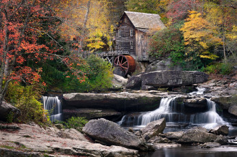 обоя glade creek grist mill, west virginia, разное, мельницы, glade, creek, grist, mill, west, virginia