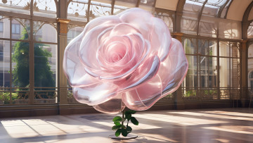 Картинка 3д+графика цветы+ flowers цветок розовая роза ии-арт нейросеть