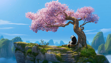 обоя kung fu panda 4 ,  2024 , мультфильмы, kung fu panda 4, вишня, в, цвету, po, кунг, фу, панда, кадры, из, фильма