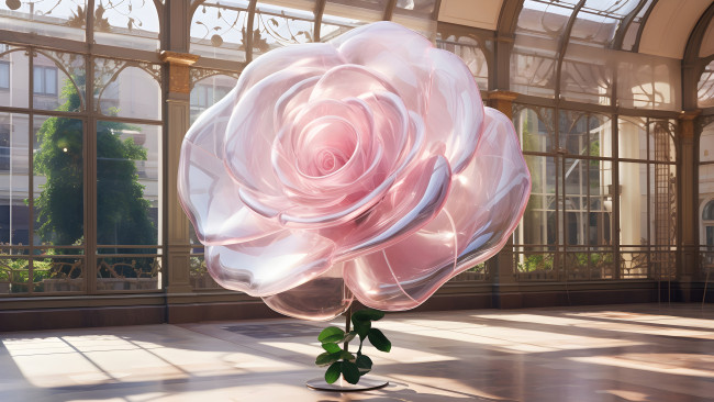 Обои картинки фото 3д графика, цветы , flowers, цветок, розовая, роза, ии-арт, нейросеть