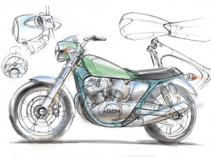 обоя мотоциклы, рисованные