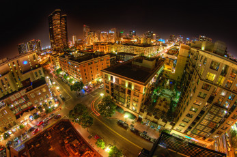 Картинка города огни ночного ночной город здания san+diego california