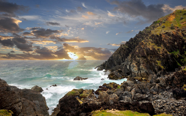 Обои картинки фото природа, восходы, закаты, океан, australia, скалы, австралия