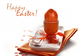Картинка праздничные пасха ложка салфетка крашенка яйцо перья