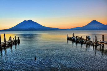 Картинка вулканическое озеро volcan san pedro гватемала природа реки озера вулкан горы