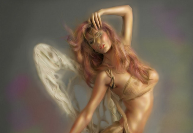 Обои картинки фото фэнтези, ангелы, девушка, крылья