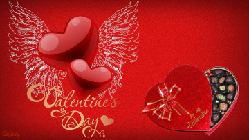 Картинка праздничные день+святого+валентина +сердечки +любовь сердечко