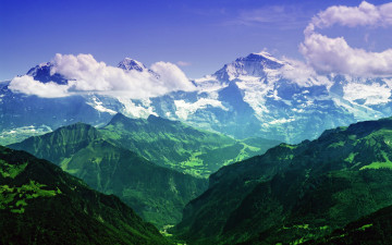 Картинка природа горы облака панорама