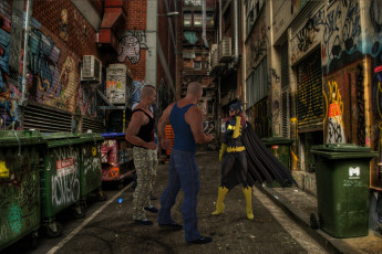 Картинка 3д+графика фантазия+ fantasy batgirl парни супермен фон взгляд девушка