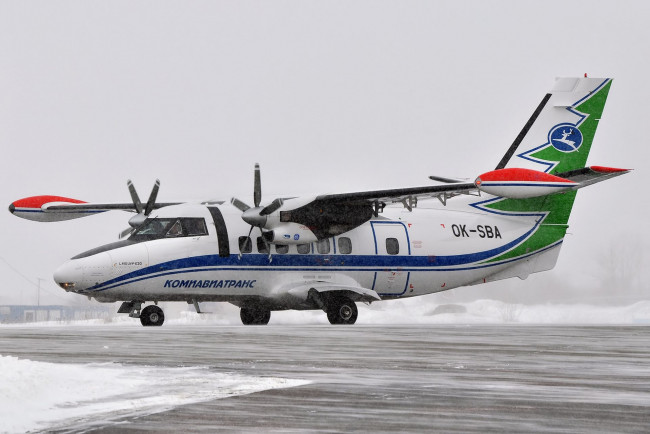 Обои картинки фото l- 410, авиация, пассажирские самолёты, самолёт, l-, 410